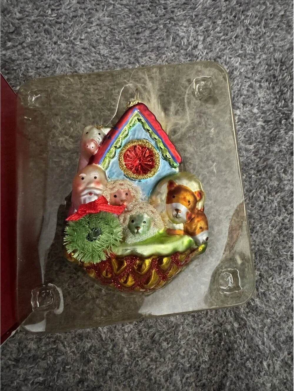 2004 Noah's Ark Blown Mercury Glass Christmas Ornament Carlton Cards Heirloom